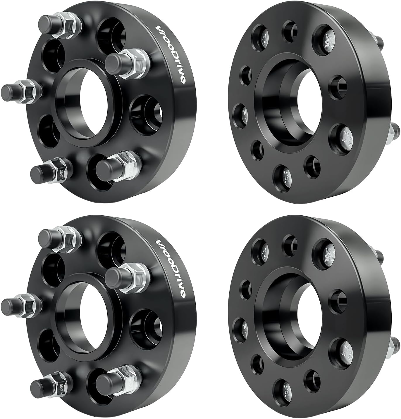 5x4.5 to 5x5 1.25" Wheel Spacers For Jeep Comanche For Cherokee Grand Cherokee Liberty Wrangler | Forged Spacers with 5 Lug 71.5mm 1/2 Studs | Black Wheel Spacers Adapters 4PC