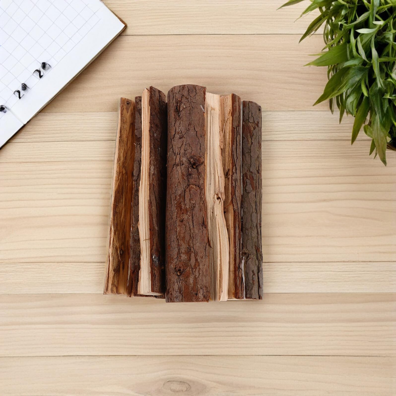 iplusmile Tronchi Decorativi in Legno Essiccato 22cm, Legna da Ardere Finta per Giardinaggio e Grigliate, Ceppi per Bracieri da Esterno, Set da 10 Pezzi per Patio e Spazi Interni