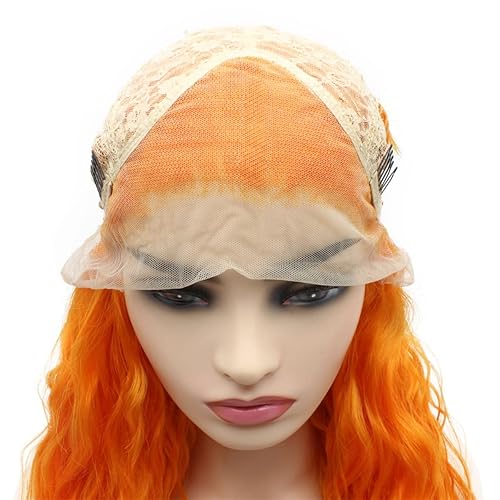 Miniatura 10 de Peakia - Peluca larga y rizada de color rubio caoba natural medio atado a mano