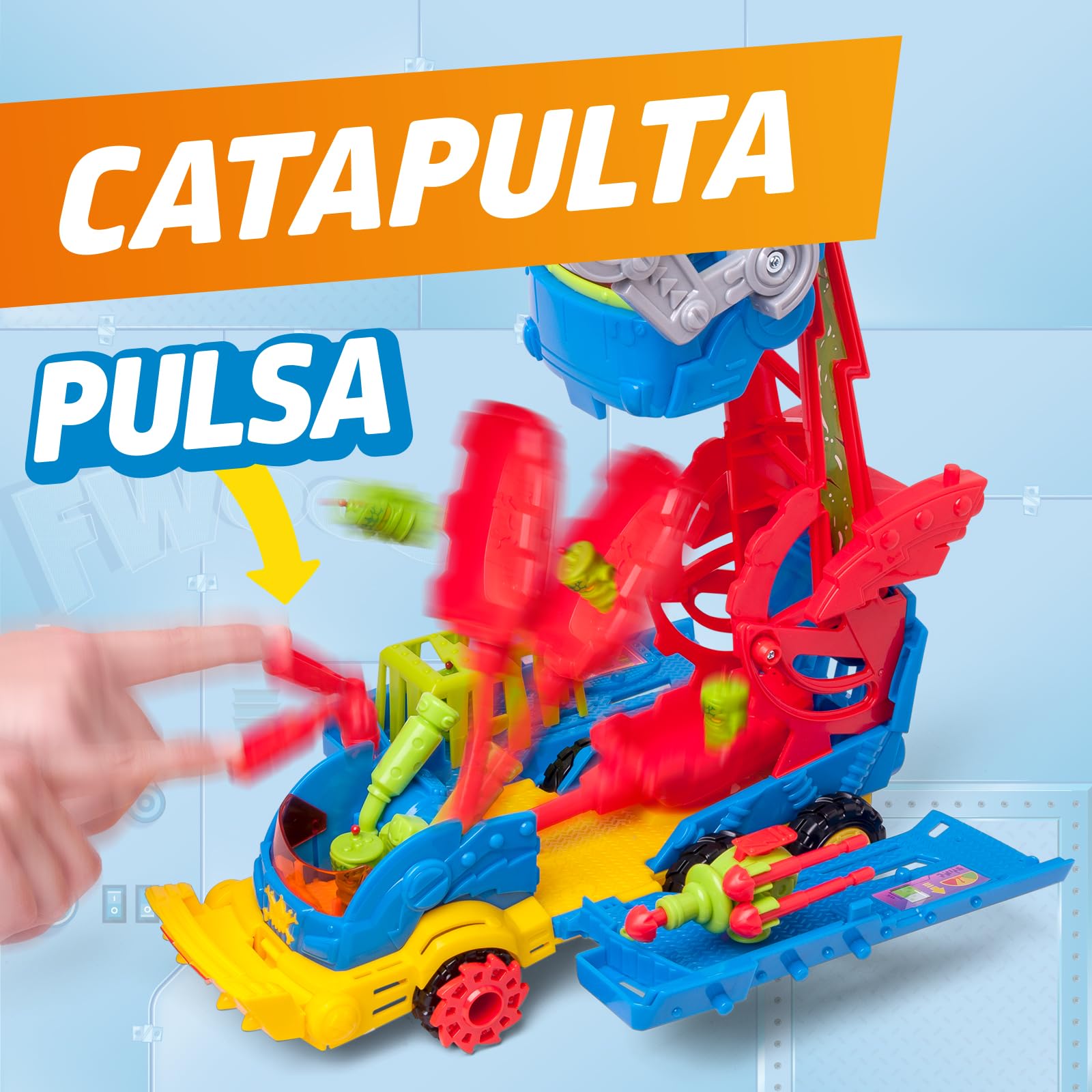 SUPERTHINGS KAZOOM Power – Mr. King Truck. Camión de la Serie de TV “Kazoom Power”. Contiene Vehículo, 1 Figura Exclusiva, 4 Robotoxics, 1 Disparador y 3 Proyectiles