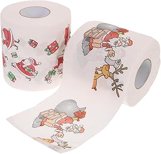 COHEALI 2 Rolos De Papel Higiênico Natal Papel Higiênico Feriado Noel Papel Higiênico Feriado Papel Higiênico Papel Higiênico Papel Toalha Papel Higiênico Impresso Guardanapo Rolo