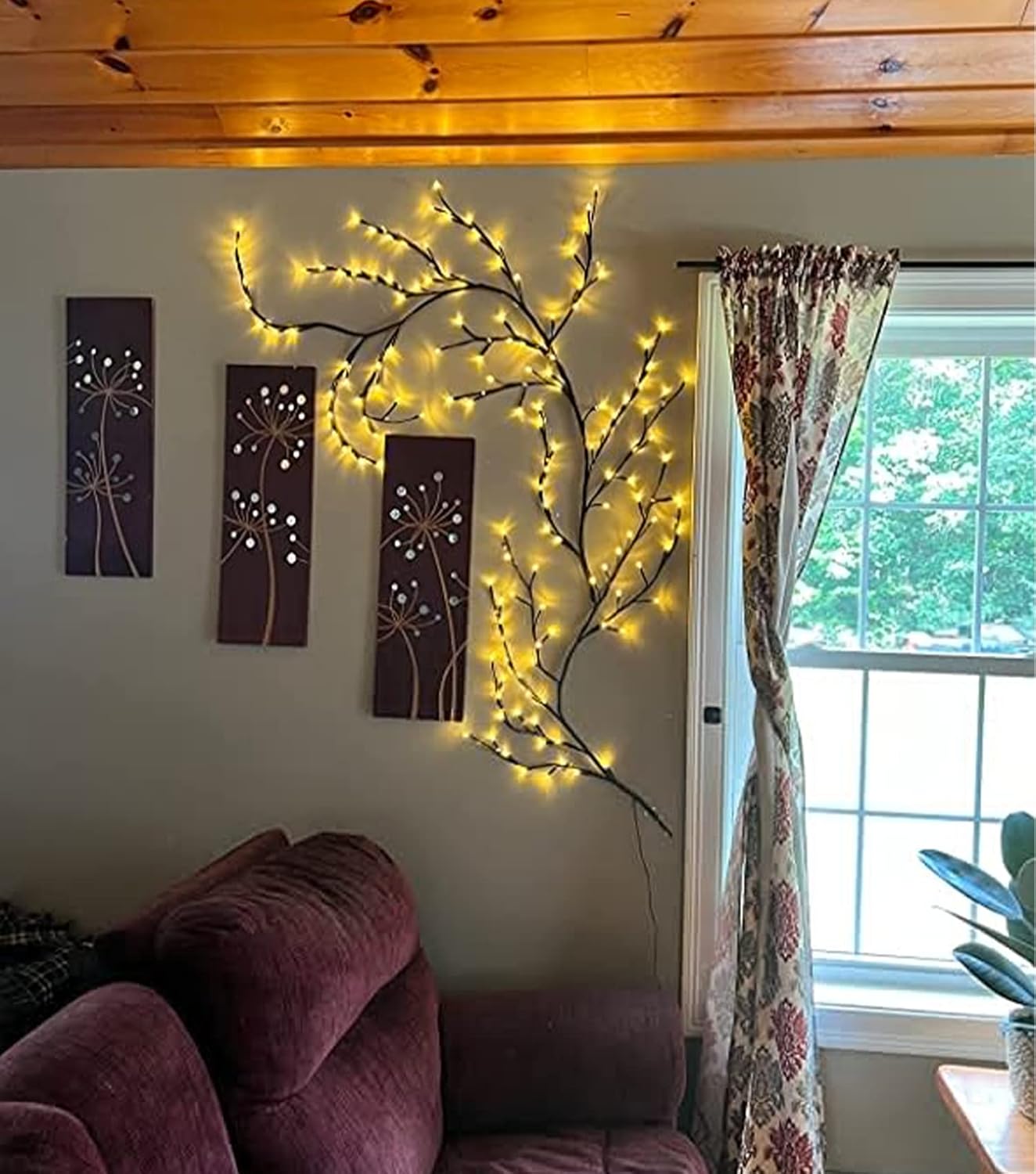 Vines for Home Decor with Remote Control On/Off Timmer Dim,7.5Ft Christmas Decorations Artificial Tree Branches with 144 LEDs Enchanted Willow Vine for Indoor Walls Bedroom Décor(1PCS)