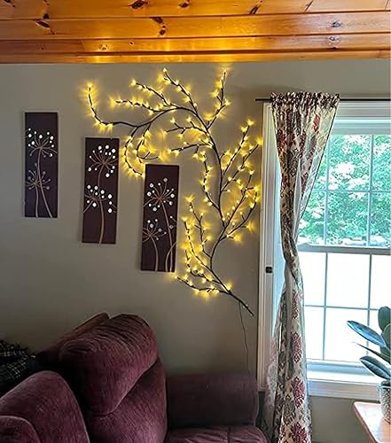 Miniatura 6 de LKGOOD Vines para decoración del hogar con control remoto, atenuador de encendidoapagado, decoraciones de Navidad de 7.5 pies, ramas de árbol