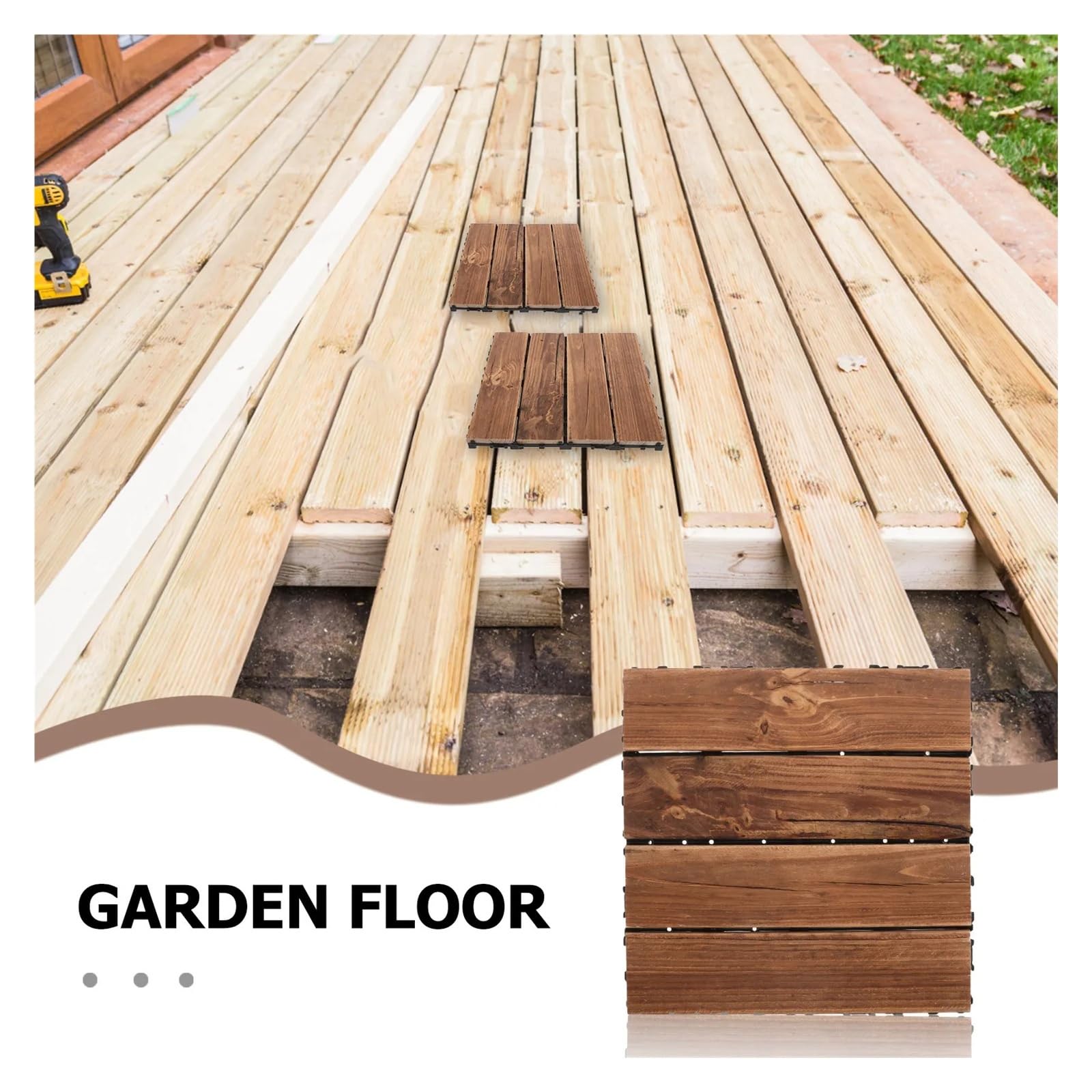 2Pzas Baldosa Madera Impermeable
