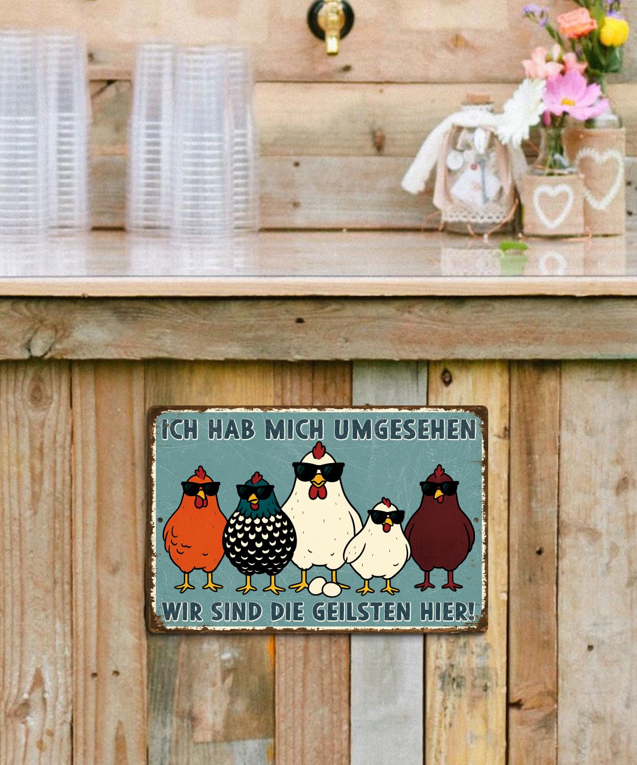 Putuo Decor 1 plaque en métal en forme de poule, vintage, décoration murale pour poulailler, ferme, 7,9 x 11,8 pouces, la maison est où sont mes poules Putuo Decor 1 plaque en métal en forme de poule, vintage, décoration murale pour poulailler, ferme, 7,9 x 11,8 pouces, la maison est où sont mes poules