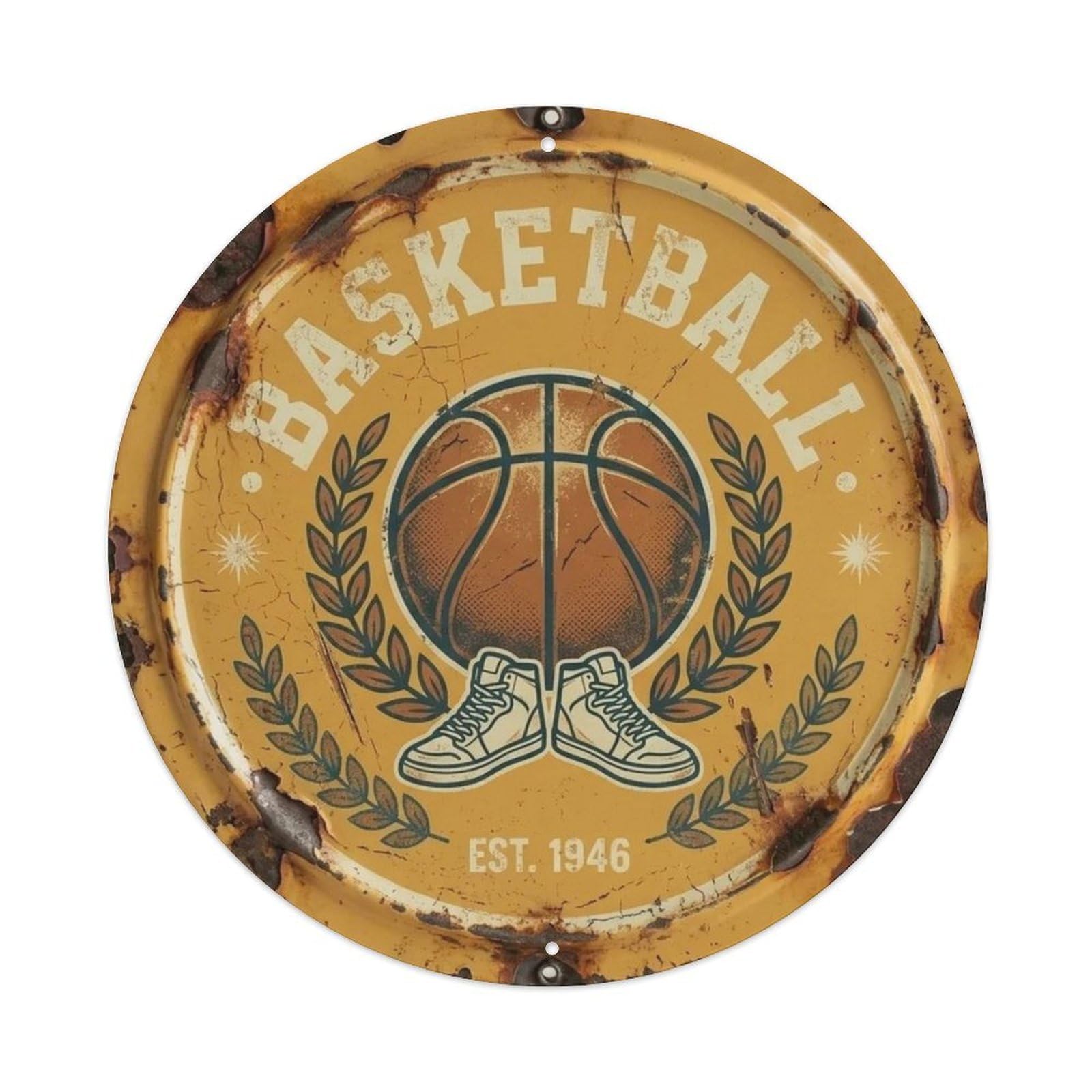 Vintage-Hoops-Tin Metal Tin Sign Plaque