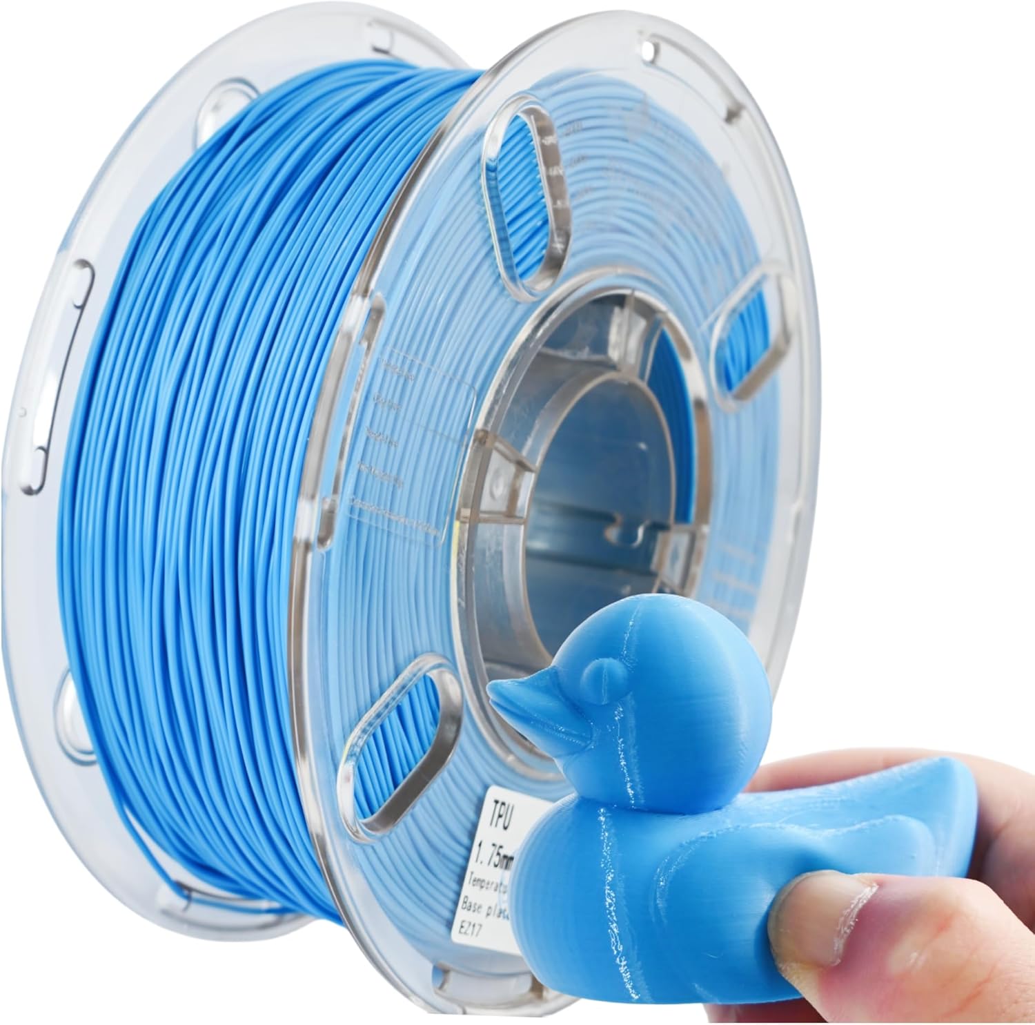 TPU Filament,PRILINE High Flow/High Speed Printing 95A TPU Flexible Soft 3D Printer Filament 1KG 1.75mm Spool,Support Fast Printing, Digital Blue