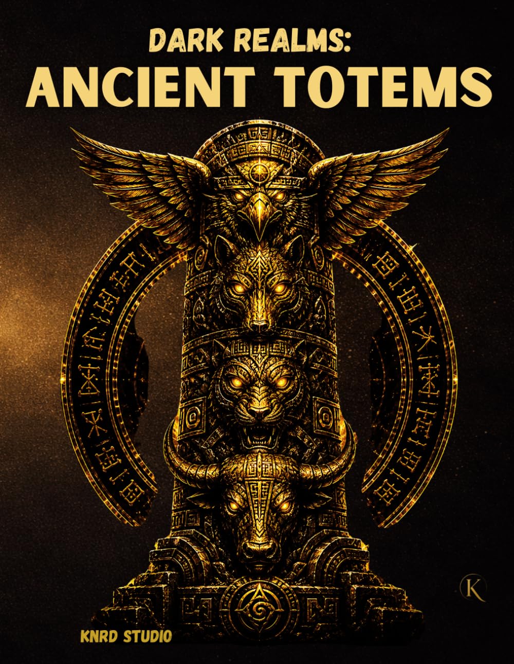 Dark Realms: Ancient Totems Coloring Book: Dark Mythology Coloring Book for Adults — 40 Easy to Medium Totem Designs | Bold Line Art with Varied ... / 45 pages (Dark Realms: Mythic Art Series)