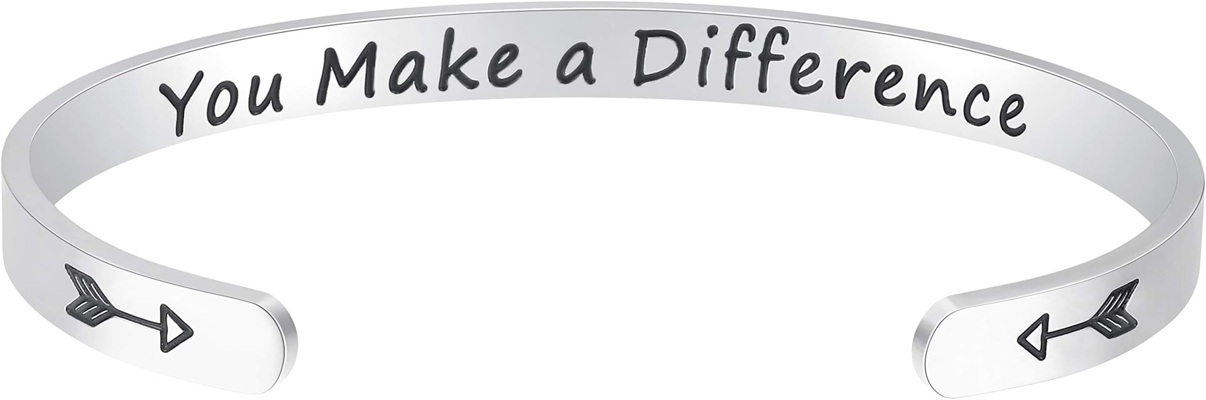 Inspirational Bracelets for Women, Stainless Steel Cuff Bangle