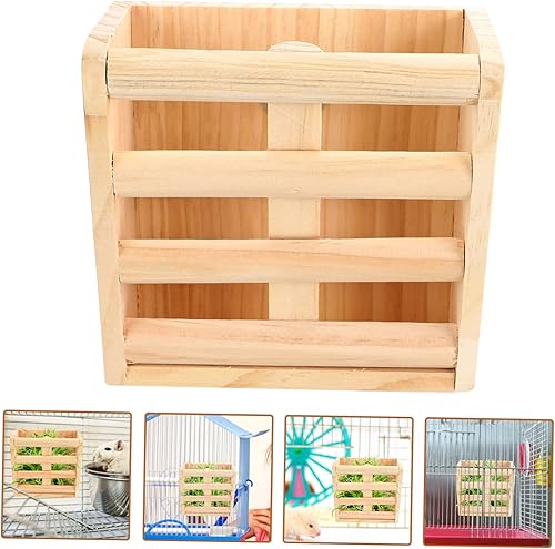 Miniatura 4 de POPETPOP 3 unidades de contenedores dispensadores de alimentos de heno con marco de hierba, para alimentos, soporte para heno de chinchilla, estante