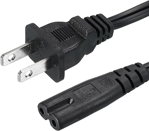 PATIKIL Cable de alimentación de CA de 2 clavijas de 4 pies (3.9 ft) 18 AWG de 2 ranuras a C8 hembra de repuesto para computadora portátil,