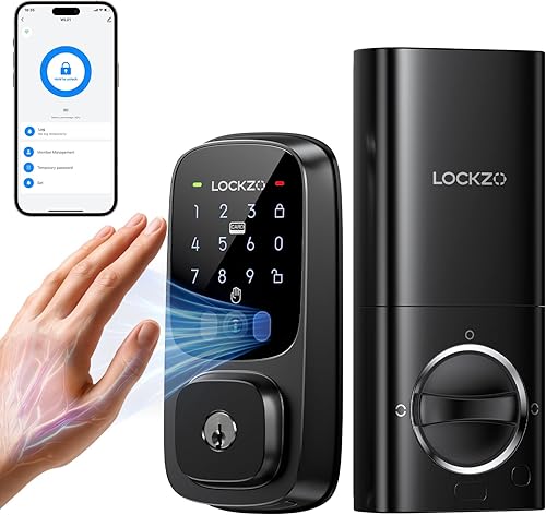 Cerradura inteligente con vena de palma, cerradura de puerta de entrada sin llave para puerta delantera, cerradura electrónica WiFi con cerrojo de