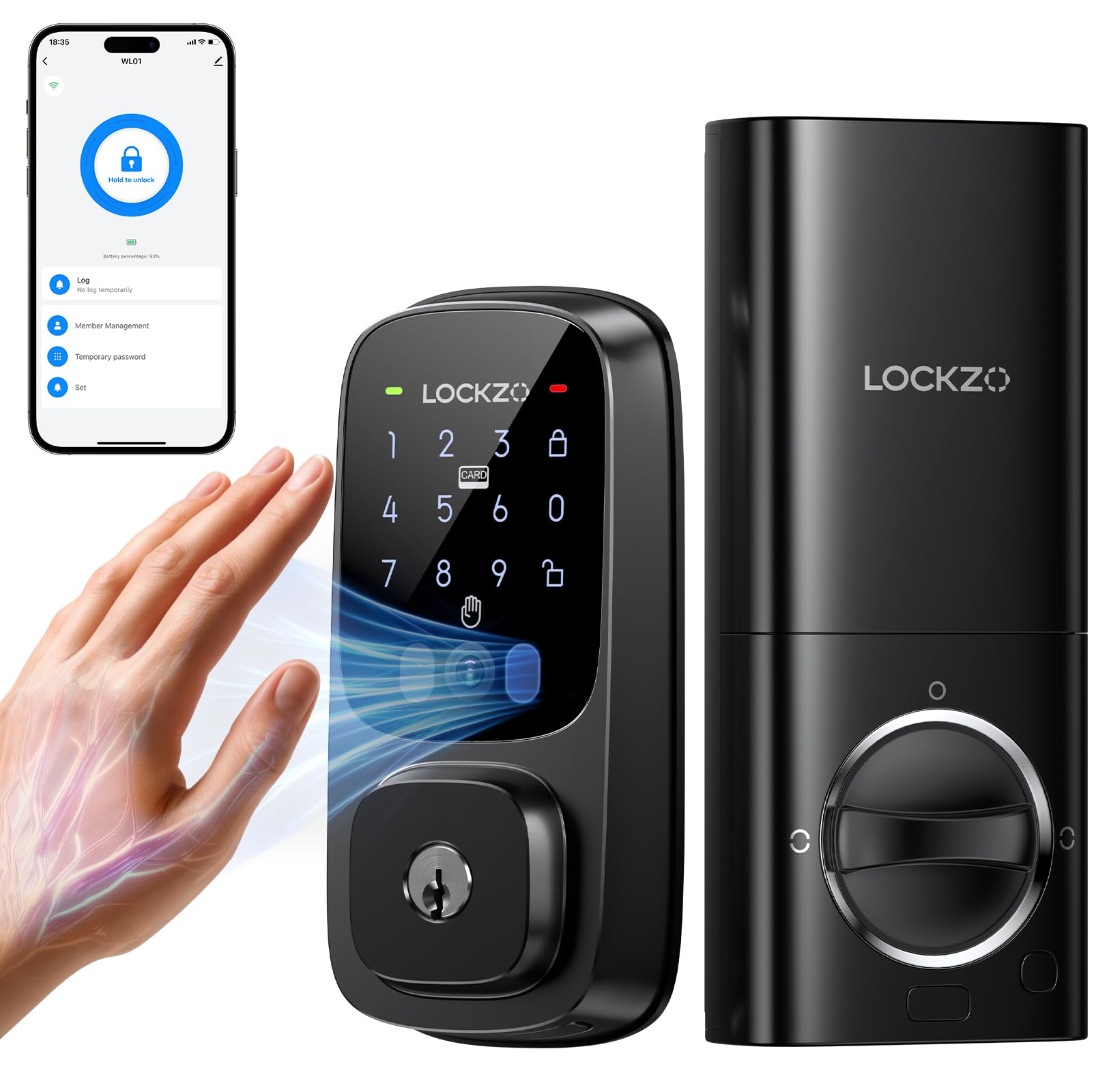 Smart Lock with Palm Vein, Keyless Entry Door Lock for Front Door