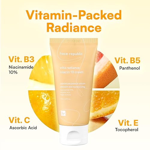 Miniatura 6 de Face Republic Vita Radiance Niacin 10 Cream 1.7 fl oz 1.69 fl oz | Revitalizante, cobertura natural | Niacinamida 10%, ácido ascórbico, pantenol,