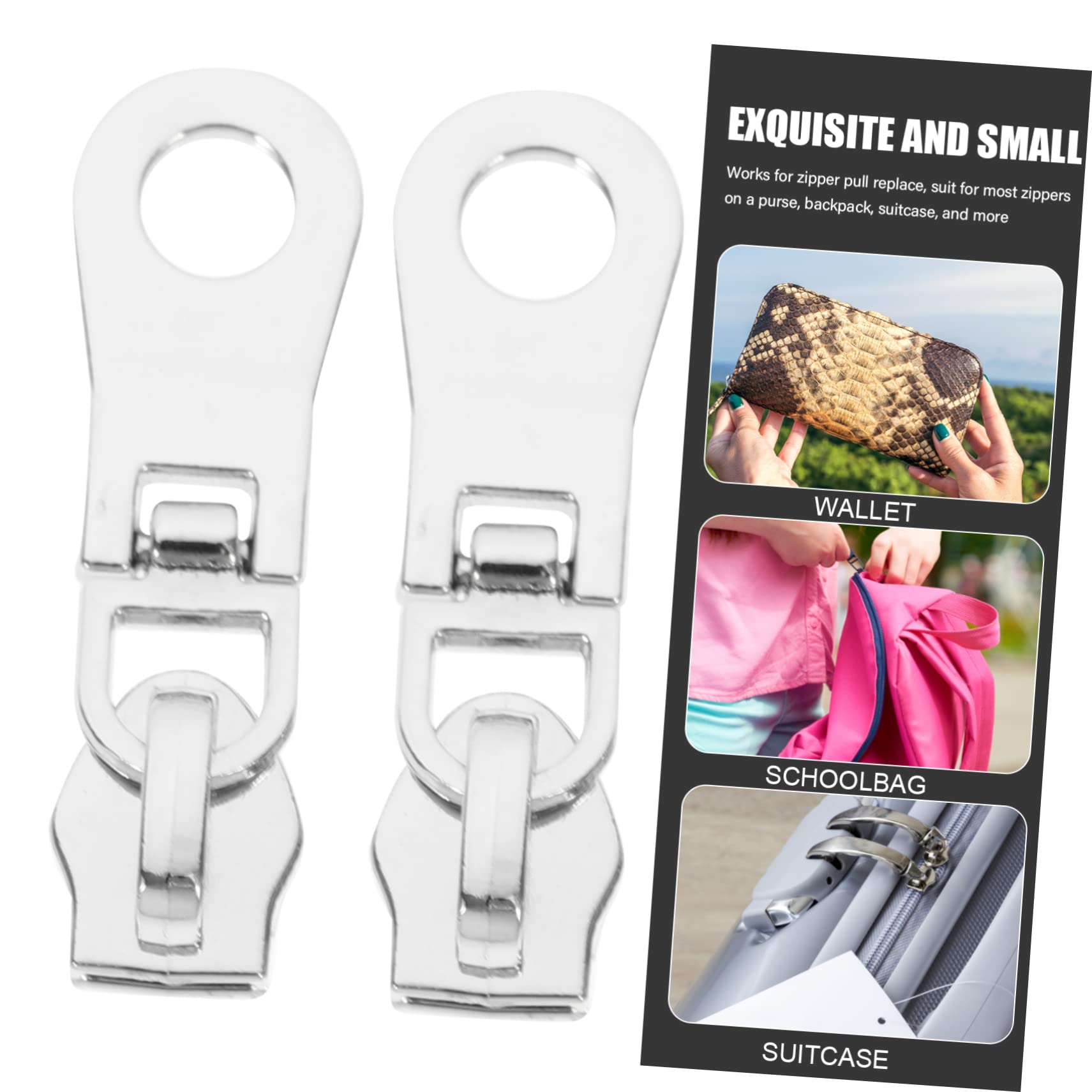 Lurrose 50piezas Cabezas De Cierre Metálicas Desmontables Para Ropa y Accesorios Reemplazo De Tiradores De Cremallera Para Abrigos y Equipaje