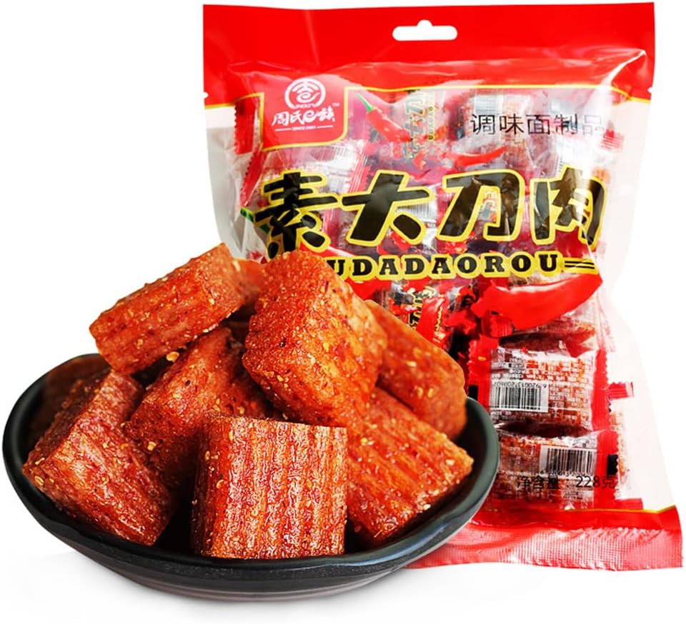 SXET Spicy Strips, 2 Packs Latiao Snacks, Small Gluten, Chinese Casual Individual Package, 辣条 麻辣小吃 228g/8.04oz per Pack 12.68 Ounce