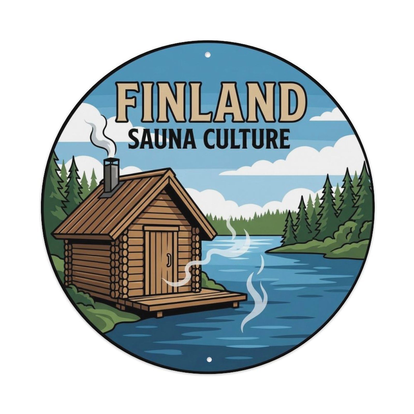 Vintage Travel Finland Clear Vintage Metal Tin Sign Plaque