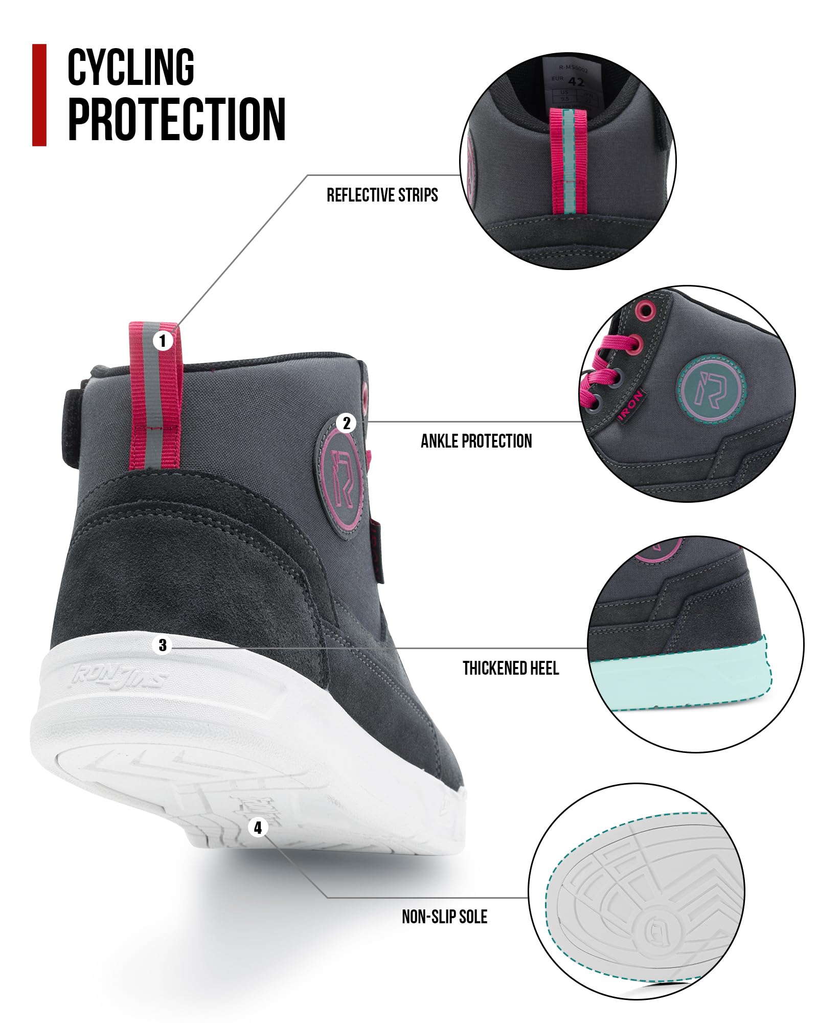 IRON JIA'S Botas Moto Hombre Todas Las Estaciones Impermeables Antideslizantes Transpirables Modernas y Cómodas