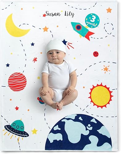Miniatura 7 de Manta de bebé personalizada Milestone - Manta mensual para fotos - Manta de fotos para recién nacidos, luna