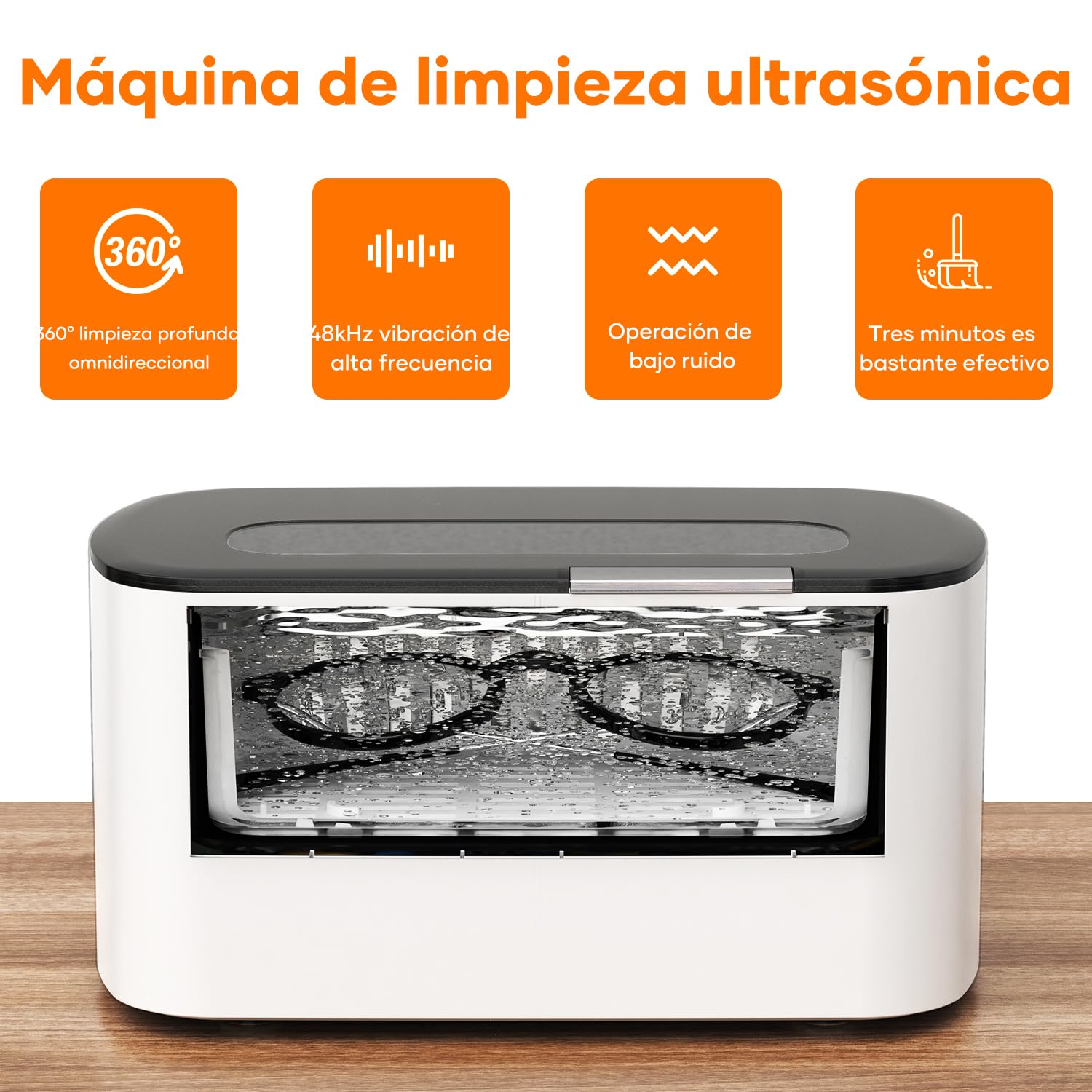 KECOOLKE Limpiador ultrasónico 600 ml temporizador digital para joyas gafas anillos