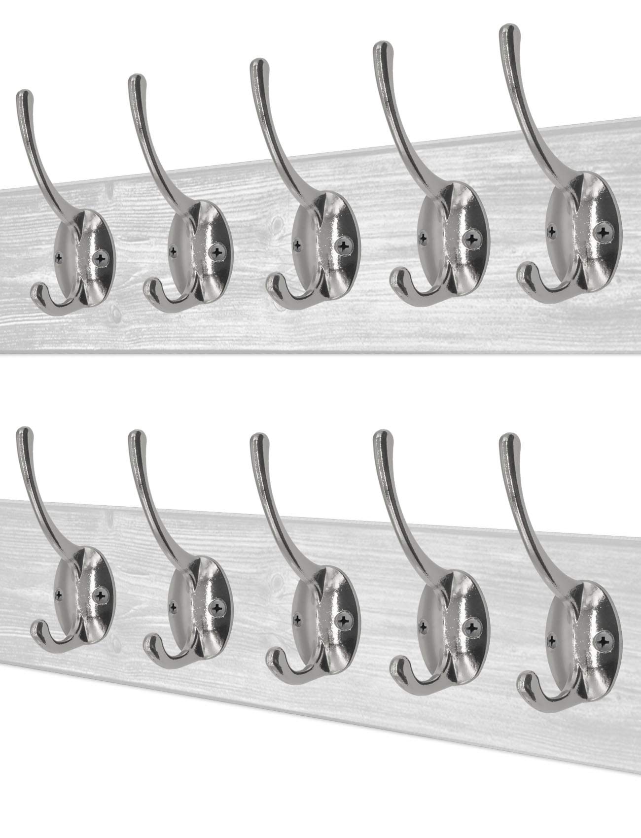Fuxxer 5 ganci antichi, ganci in ferro, cromato/argento, set da 5 pezzi