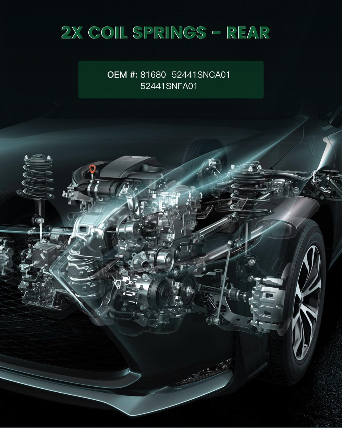 SCITOO 52441SNCA01 Coil Springs, 2Pcs Rear Suspension Coil Springs Set Compatible with 2006-2011 for Honda for Civic