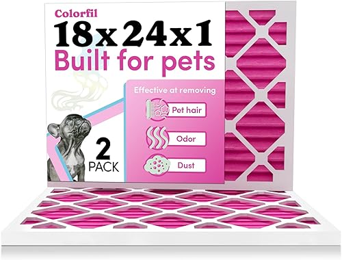 Miniatura 29 de Colorfil - Filtro de aire de 16 x 25 x 1 pulgadas, filtros que cambian de color para olores de gatos y perros, filtro de CA MERV 8 para pelo y polvo