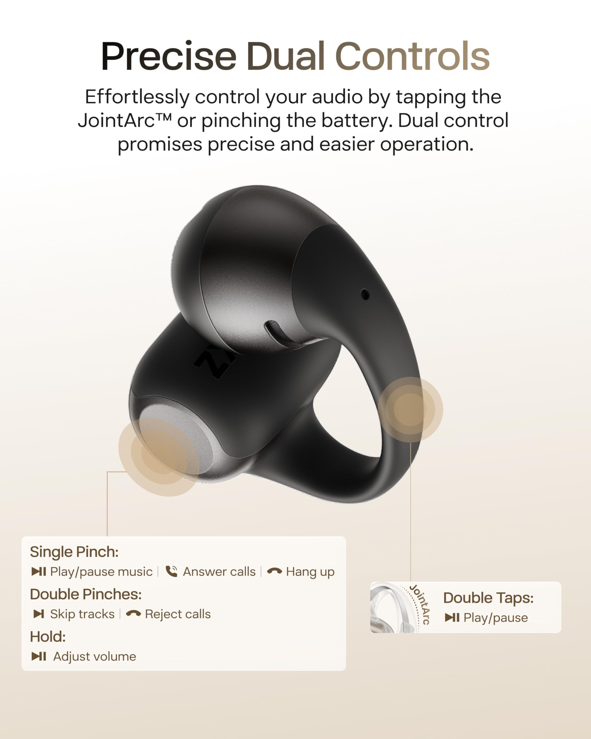 SHOKZ OpenDots 2 auricolari open-ear clip-on, Dolby Audio - Nero | bassi profondi, riproduzione 40 h, Bluetooth 6.1, impermeabili IP57, riduzione rumore AI, ricarica rapida wireless