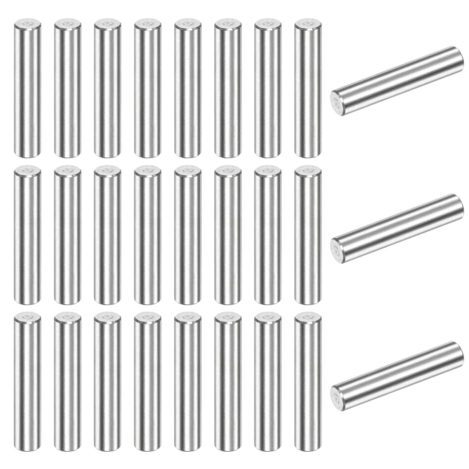 M METERXITY 50-Pack 5 x 25mm Dowel Pin, 304 Stainless Steel Support Pin Fastener Elements for Metal Devices/Wooden Projects