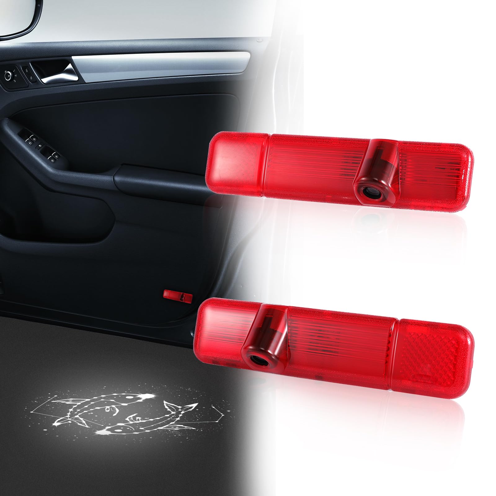 Never Fade Custom Zodiac Sign Door Lights for GMT800 Platform Vehicles (1999-2006 Tahoe/Yukon/Avalanche) | Never-Fade 3D Star Projector with Aerospace Aluminum Cooling System (Pisces)