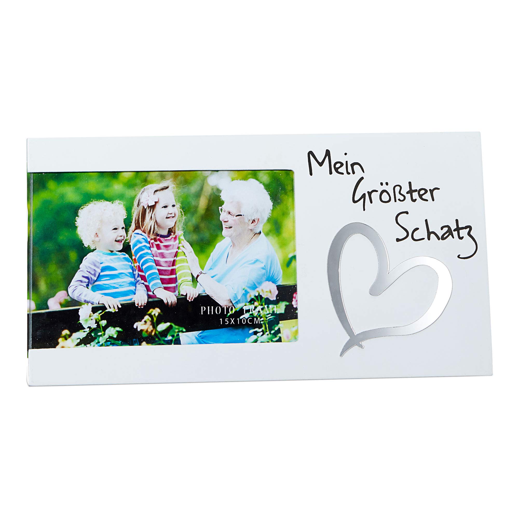 Cepewa Cornice portafoto con scritta in lingua tedesca Beste Freundder Welt, a forma di cuore, 15 x 10 cm