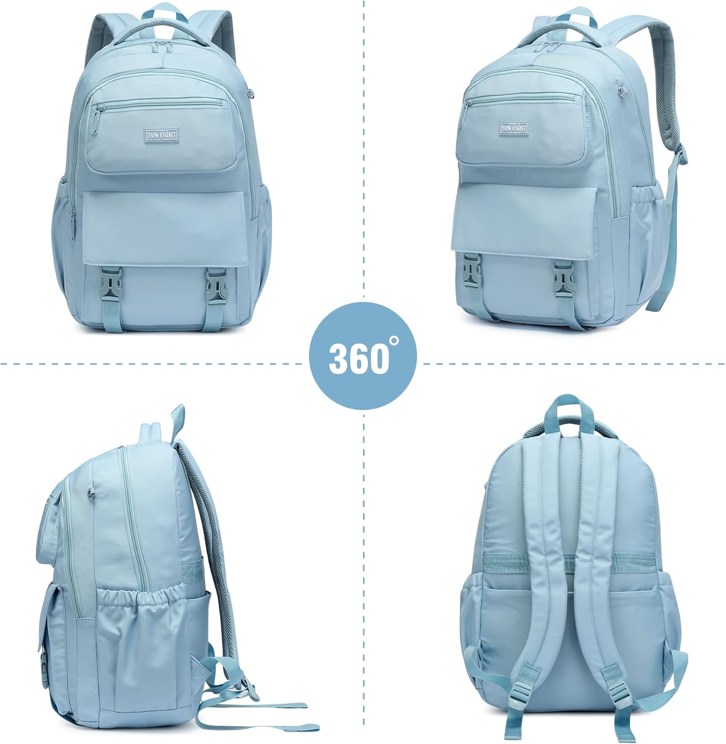 35L Lightweight Waterproof School Backpack for Kids, Teens-Durable Travel Daypack for Boys & Girls Ages 6-18 with Padded Adjustable Straps Comfortable Design (Blue) - Image 7