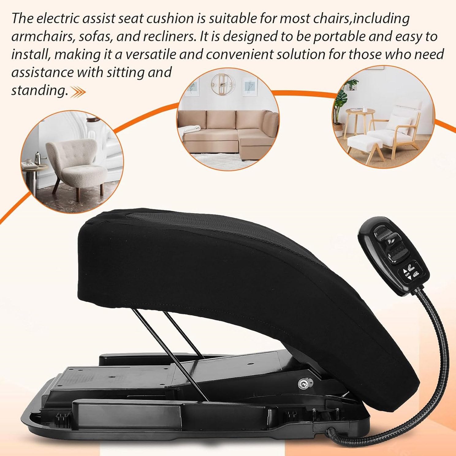Ascensor De Silla Y Asistencia Para Soporte De Sofá, Cojín De Asistencia Para Asiento Con Elevación Eléctrica, Fácil De Levantarse, Se Puede Levantar Fácilmente, Ayuda a Levantarse Sentarse Lentamen