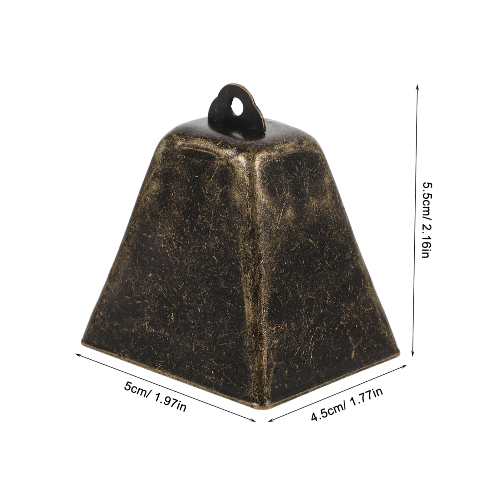 Kisangel Retro Square Metal Cow Bell Dog Collar Bell Noise Maker Pet Identification Vintage Decor
