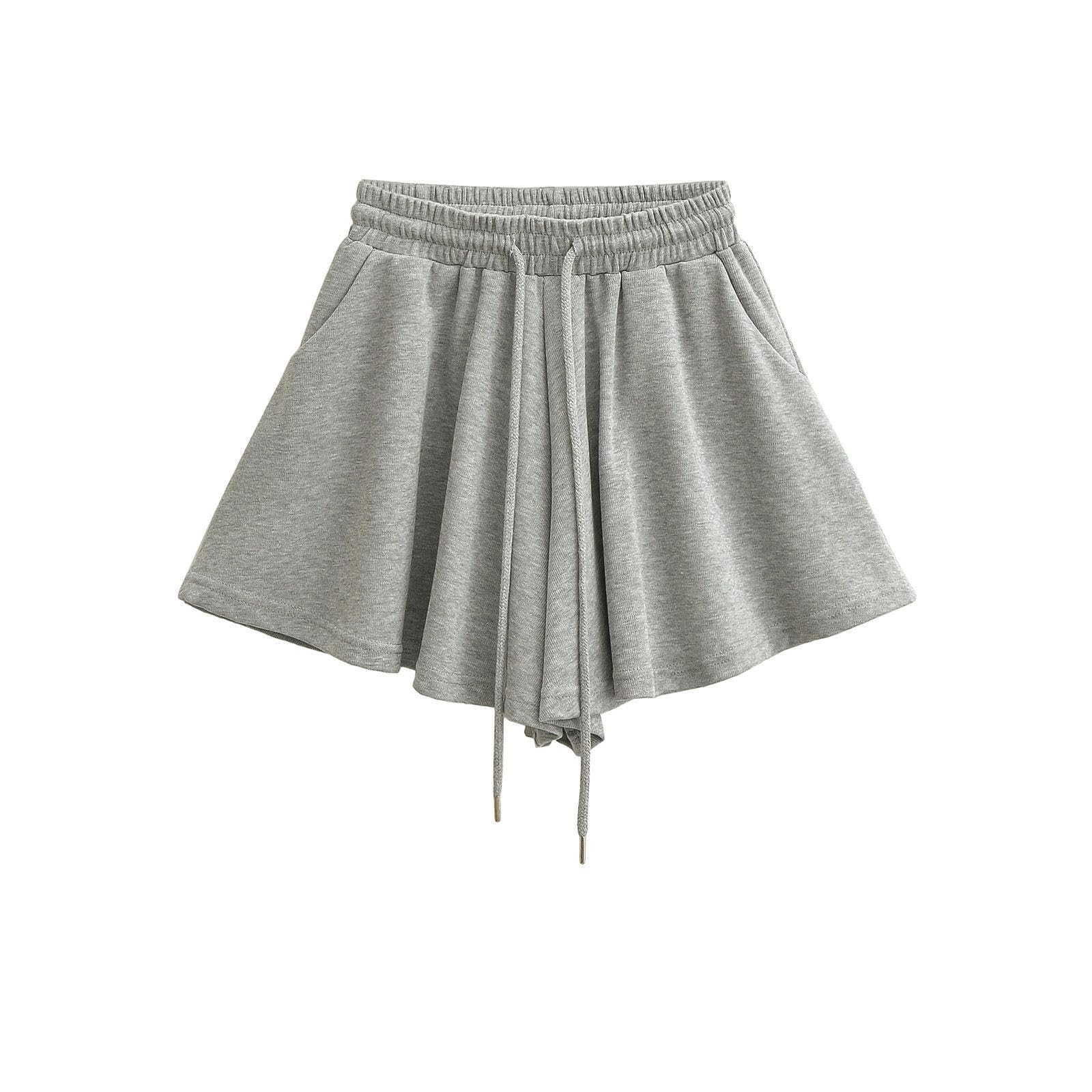 Pantalones Deportivos Falda Deportiva Casual para Mujer Falda de Tenis de Verano Media Falda-Gris Oscuro-S