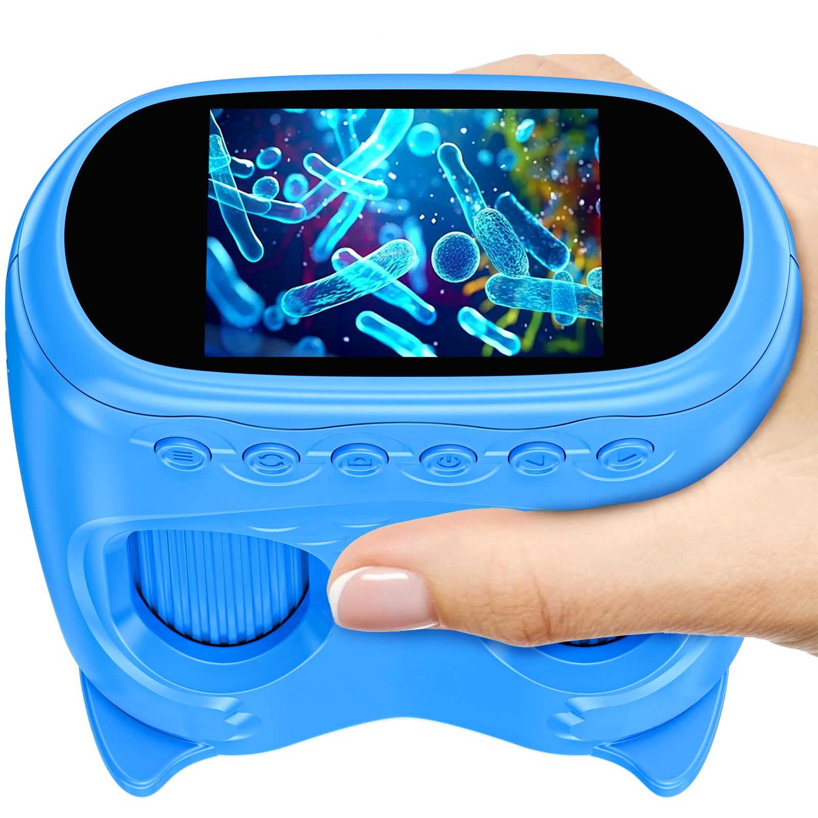 2-in-1 Kids Microscope and Telescope, 1000X Handheld Digital Magnifier with 2 '' HD Screen, USB Rechargeable Mini Magnifying Glass for Kids, STEM Science Education Toy Gifts for Age 4-12 Boys & Girls