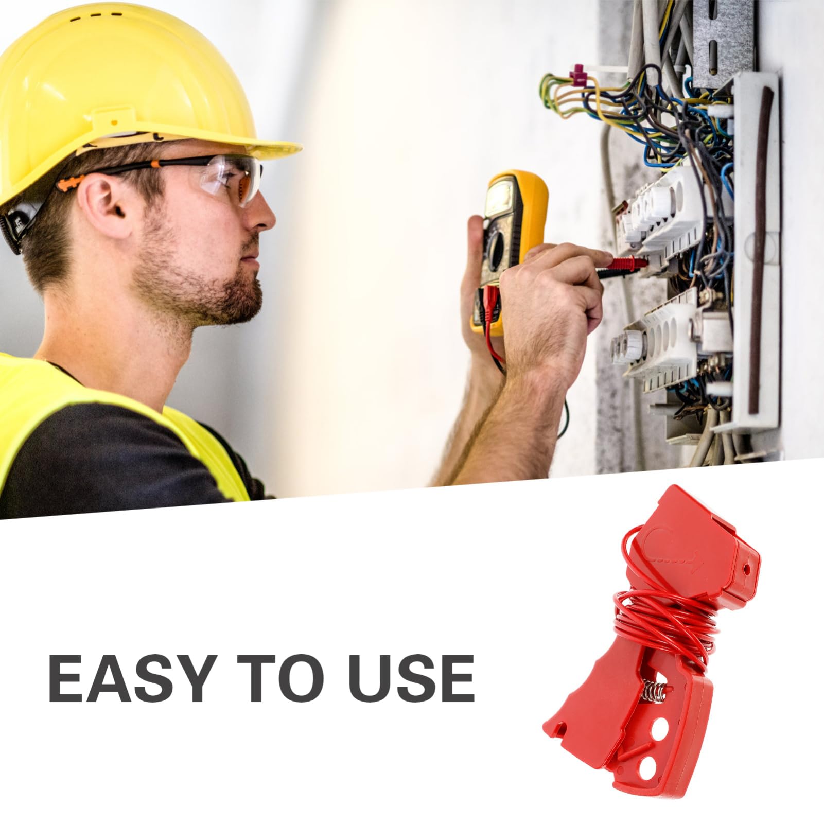 Cable Lock Safety Lock Cable Safety Lock Loto Safety Lockout Cable Adjustable Cable Lock Adjustable Lockout Self-Locking Cable Lock - Cable Lockout Nylon Pa Red FUNOMOCYA