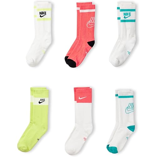 Nike unisex-child Everyday Cushioned Crew Socks (6 Pairs)