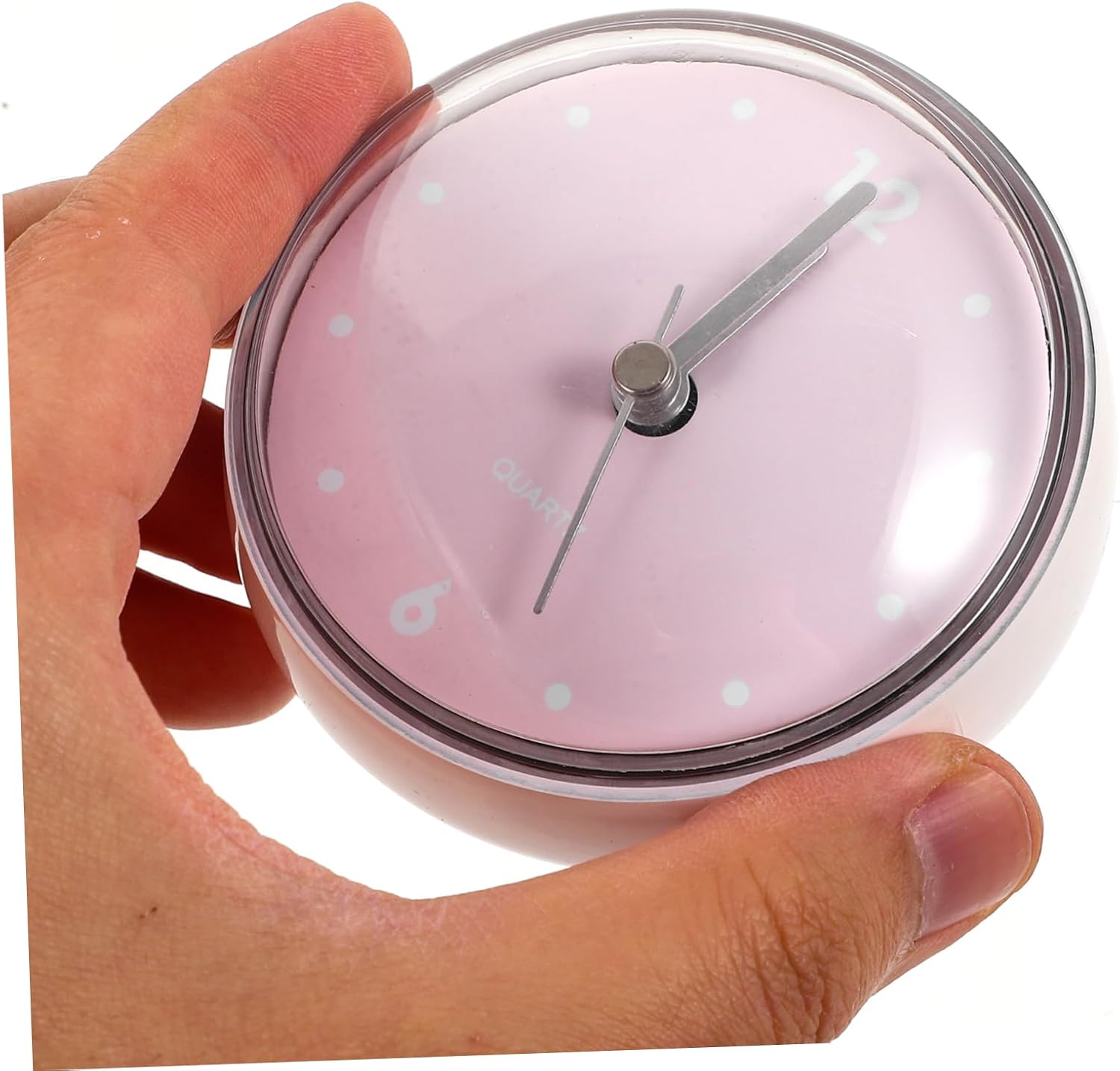 3pcs Mini Bathroom Clock with Cup Easy to Install Analog Timer for Shower Home Office and Hotel Decor Battery Operated Silent Design Shape Face