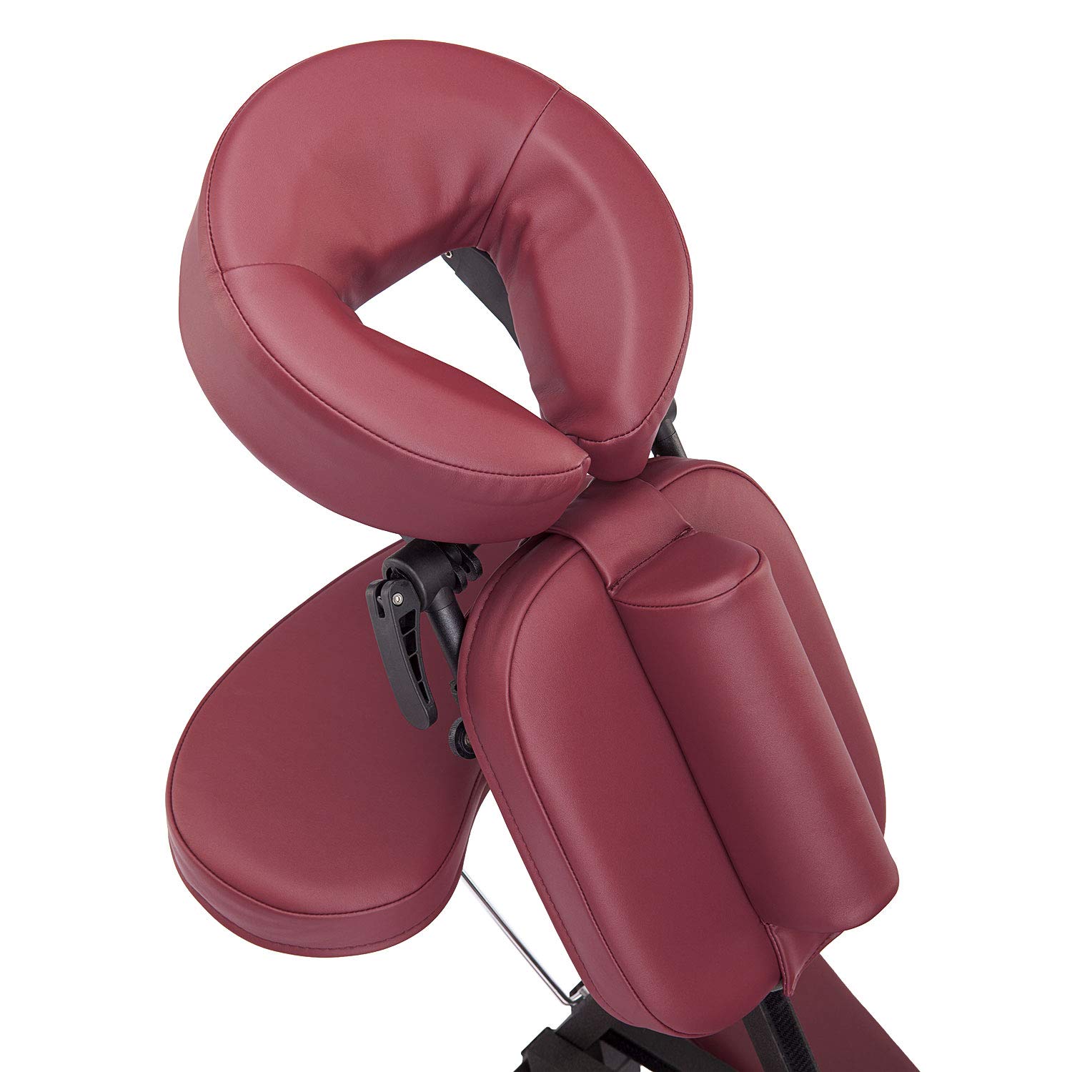 WellTouch VITAL Massagestuhl, klappbar, Burgund, Stuhl für Mobile Massage und Shiatsu, inklusive rollbarer Tragetasche