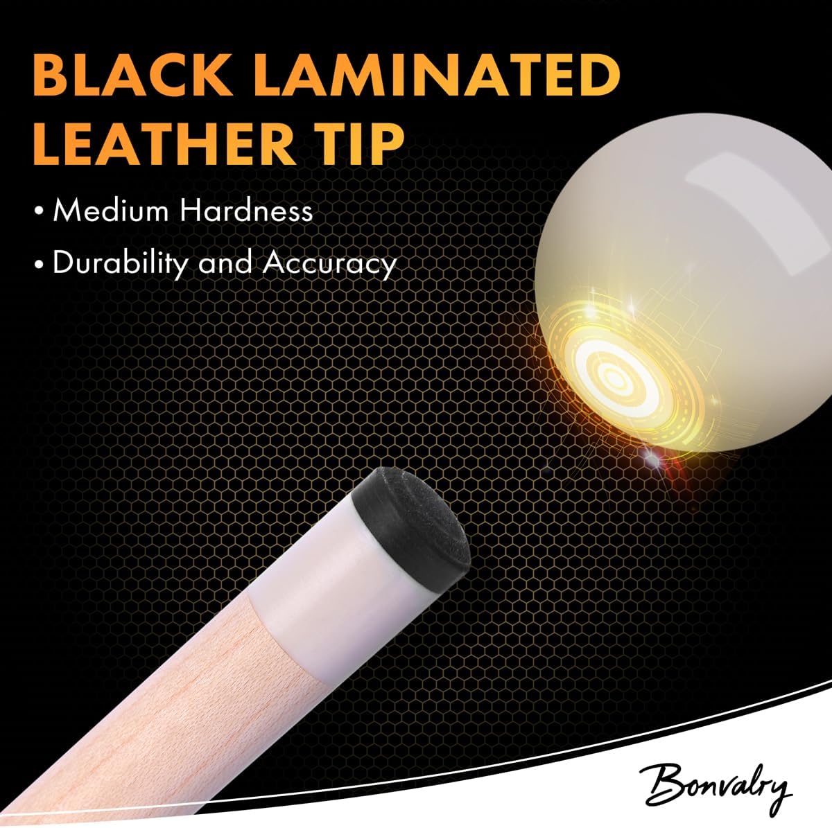 58" Pool Cue Sticks Set of 4, Maple Shaft 13mm Tip, Decals Pattern Butt with Nylon Wrap