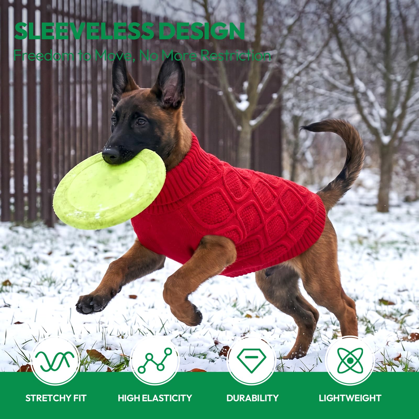 KONVINIT Hundepullover Kleine Hunde - Rollkragen Strickpullover Winter Warm