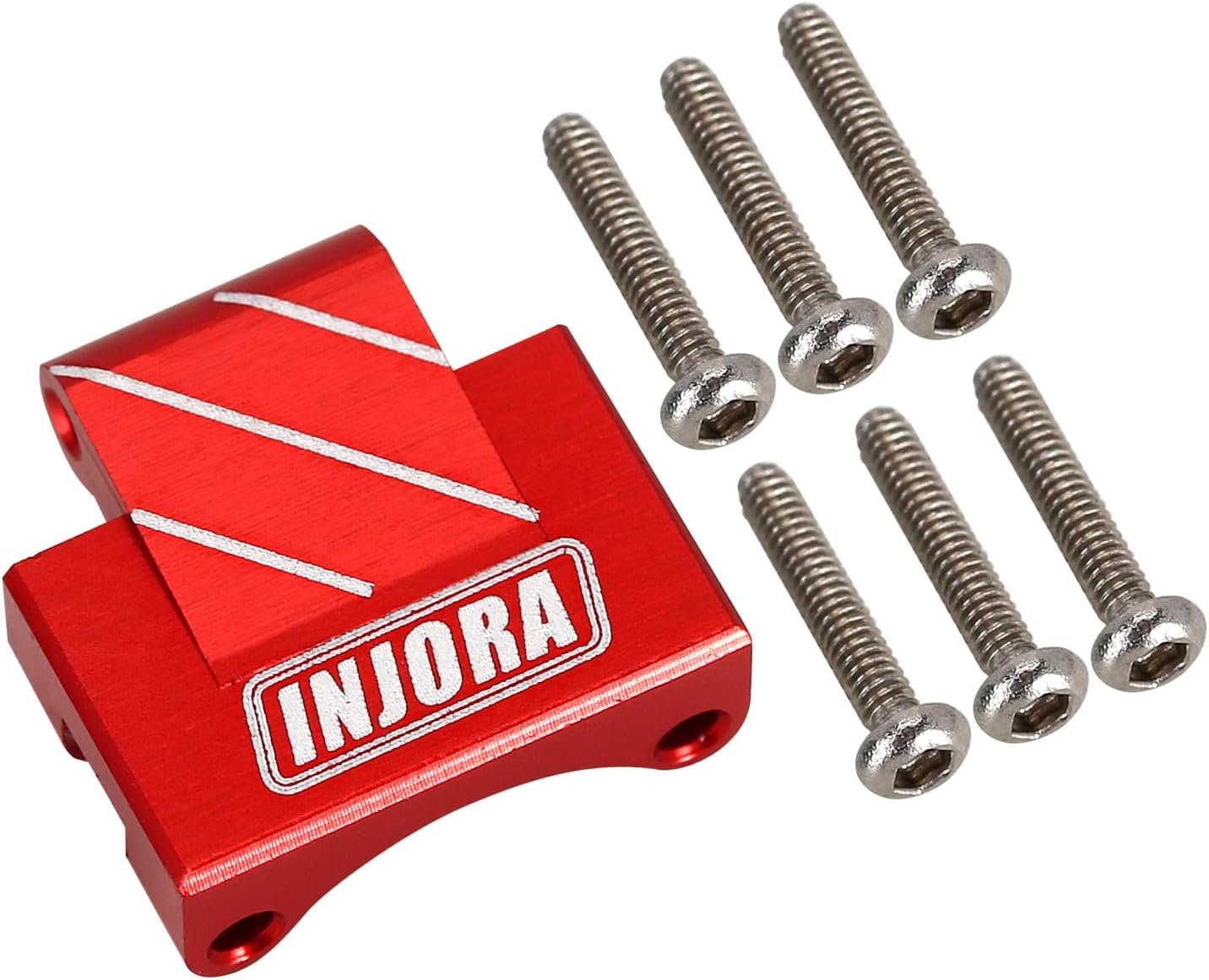 INJORA Rear Axle Truss Upper Link Mount CNC Aluminum Accessories for Axial SCX24 C10 JLU Gladiator Bronco Upgrade Part (Red)