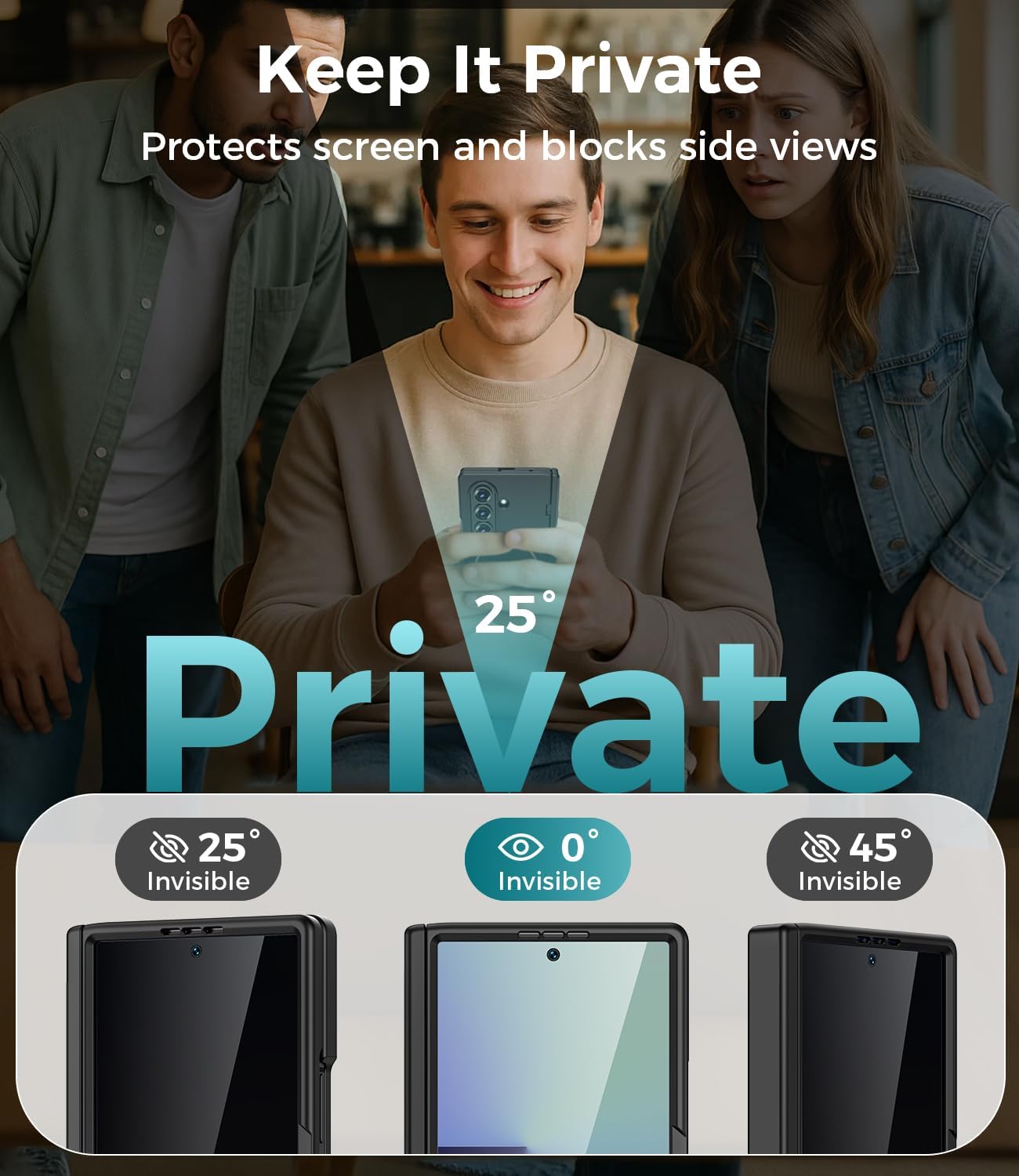 Goton Magnetic for Samsung Galaxy Z Fold 7 Case with Privacy Screen Protector + HD Screen Protectors, [Compatible with MagSafe] Full Body Shockproof Slim Cover with Hinge Protection, Black