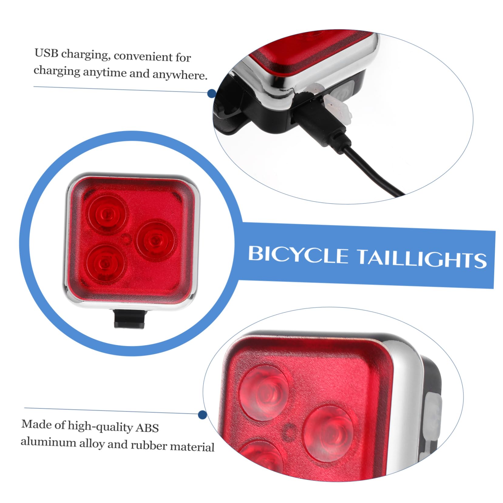 ibasenice Bike Tail Light Cycling Taillight Bike Front Light 4 Lighting Modes Material Waterproof for Outdoor Use