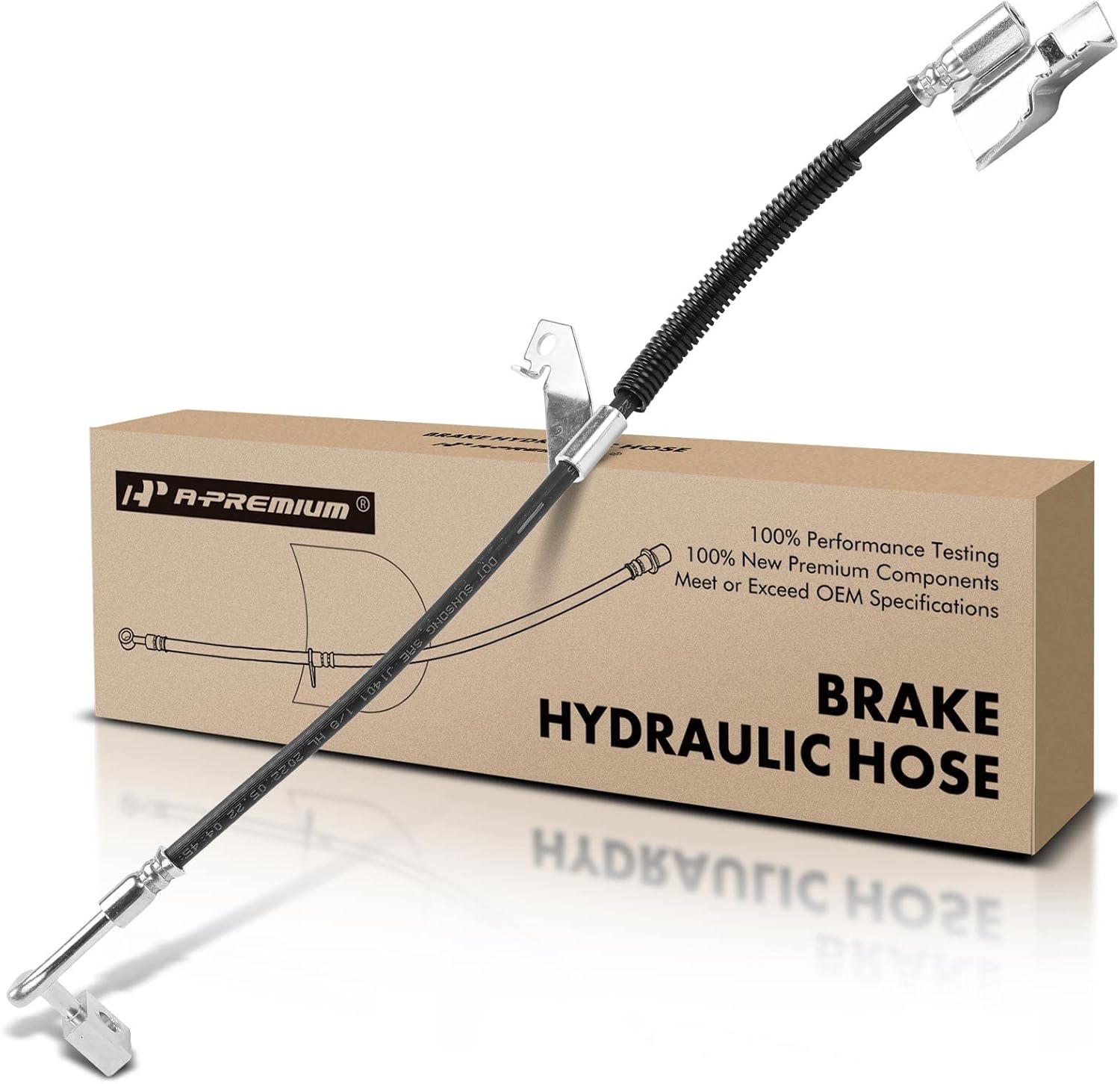 A-Premium Front Driver Brake Hydraulic Hose Compatible with Select Ford and Lincoln Models - Expedition 99-02, For F-150 99-03, For F-150 Heritage 2004, For F-250 1999, Blackwood 2002, Navigator