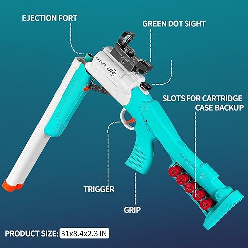 Miniatura 3 de Awsoo Pistola de juguete con proyectiles de expulsión, Air Soft Bullet Blaster Soft Bullet Shotgun Juego de escopeta con alcance y balas, juego de
