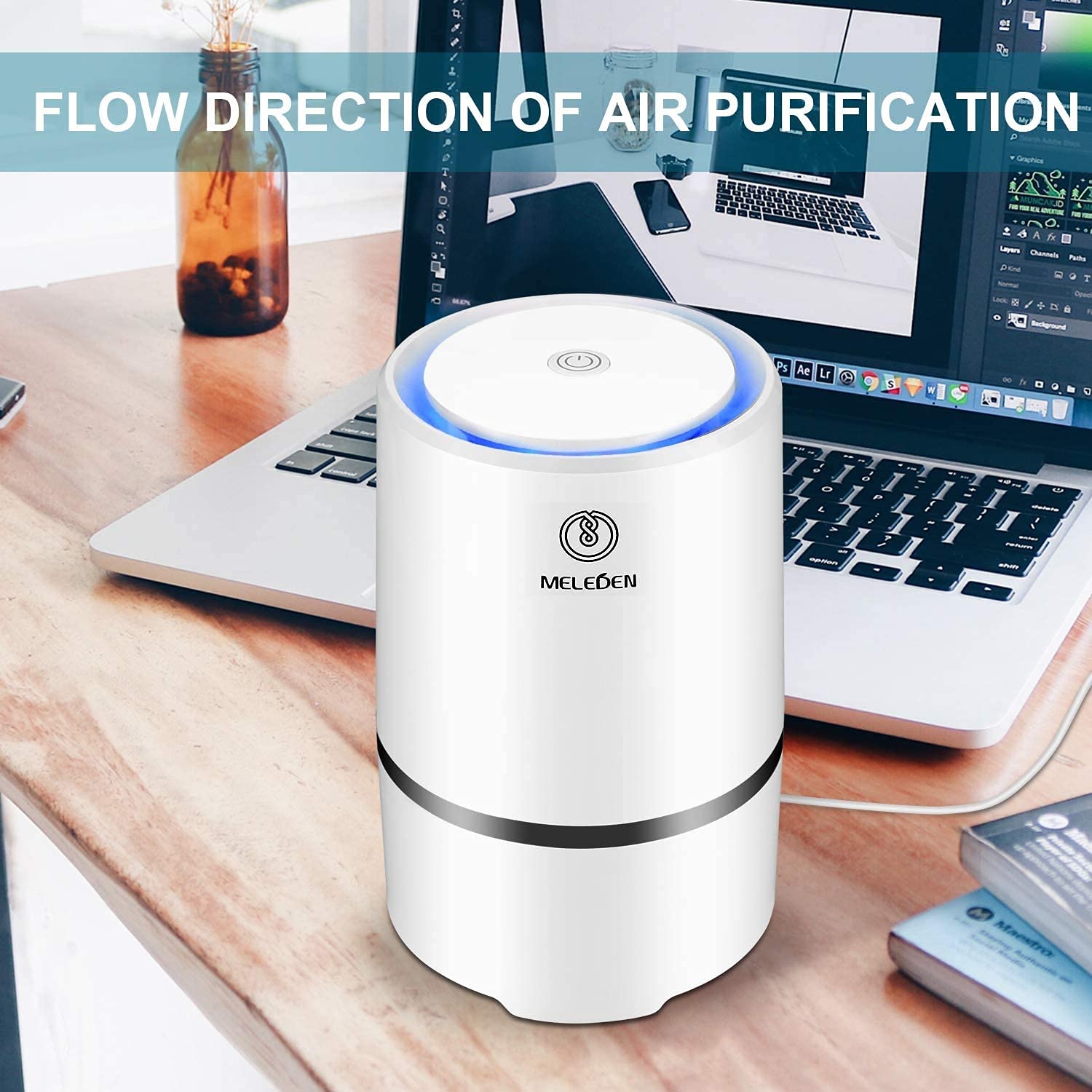 RJJ Purificador de Aire for el hogar con filtros, 2020 Purificadores de Aire de bajo Ruido de diseño de bajo Ruido, Limpiador de Aire de Escritorio
