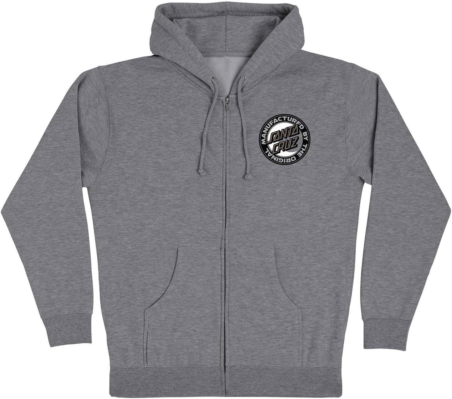 SANTA CRUZ Heavyweight Zip Up Hooded Sweatshirt MFG Moon Dot Skate Hoodie