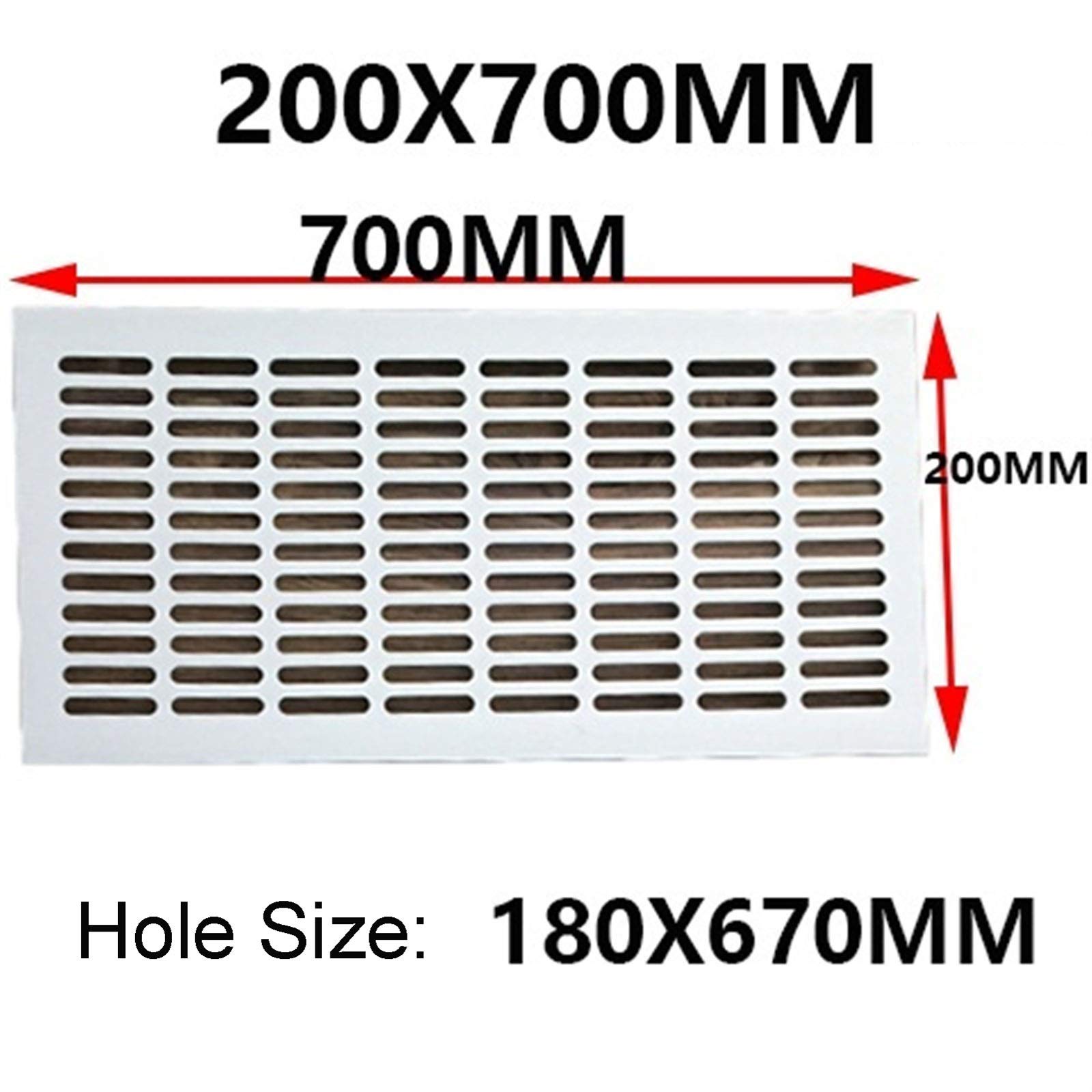 Copertura per griglia di ventilazione, Copertura della griglia di ventilazione in lega alluminio for pareti(Golden,200x550mm)